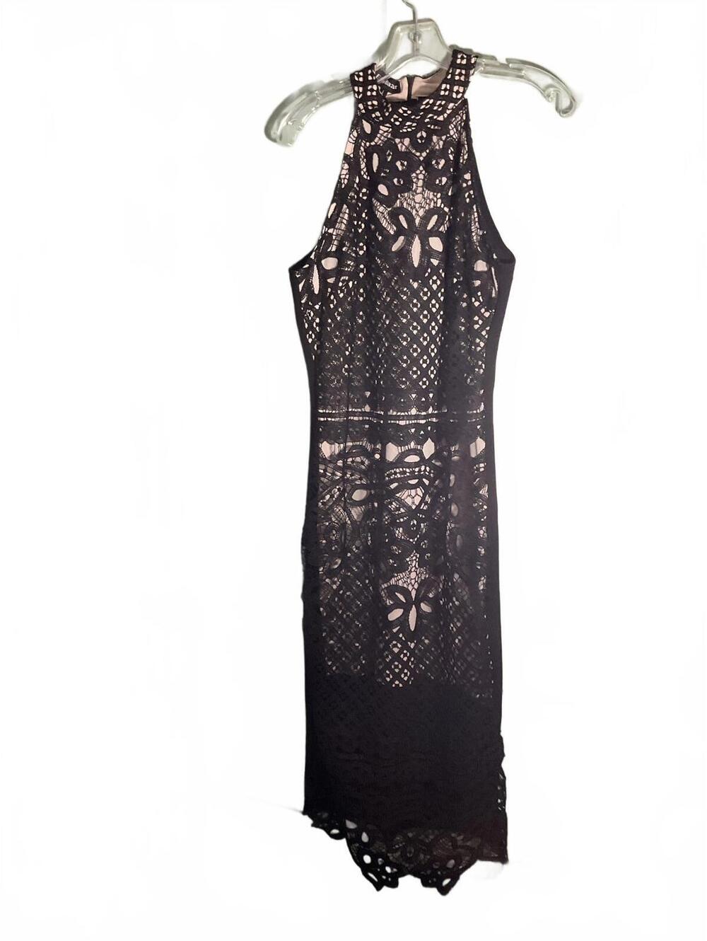Elly Bazaar Black Lace Midi Dress with Sleeveless Design Large - Picture 2 of 11
